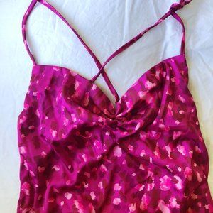 Urban outfitters pink cheetah print slip dress